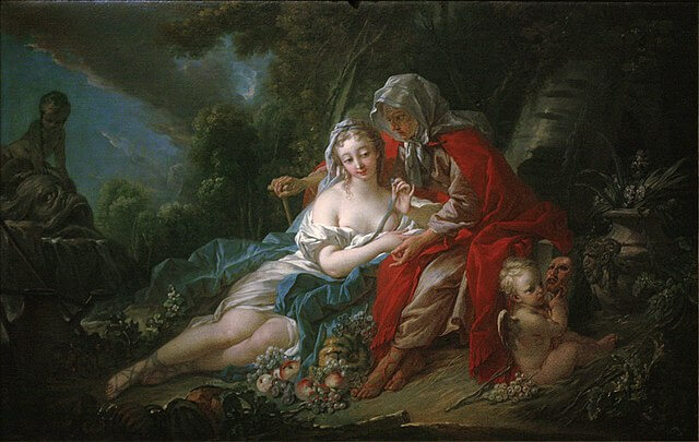 『ウェルトゥムヌスとポモナ』（Earth: Vertumnus and Pomona ）　1749年　フランソワ・ブーシェ　コロンバス美術館蔵