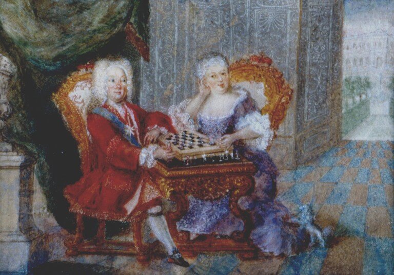 アウグスト３世とマリア・ヨーゼファ　1750年頃　ミニアテュア　作者不明