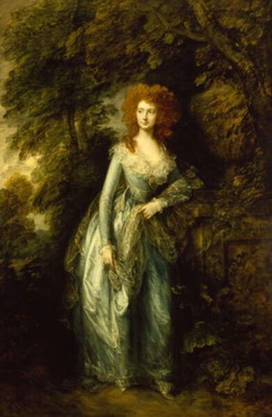 リッチモンド公爵夫人メアリ（といわれる肖像画）（ Supposed portrait of Mary Bruce, Duchess of Richmond ）　1786年－1787年頃　トマス・ゲインズバラ　アスコットハウス蔵（ナショナル・トラスト）