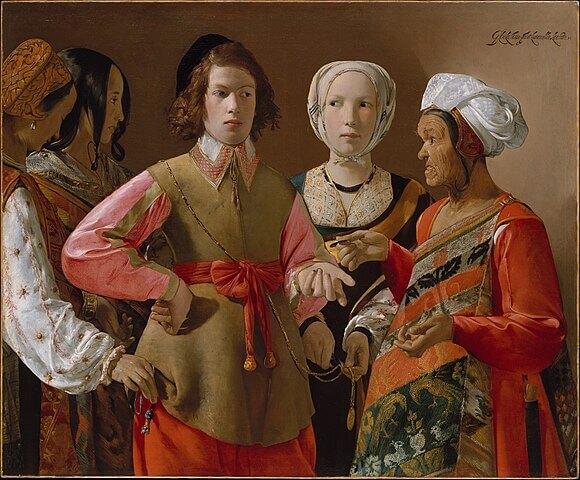 『女占い師』（ The Fortune Teller ）　1630年　ジョルジュ・ド・ラ・トゥール　メトロポリタン美術館蔵