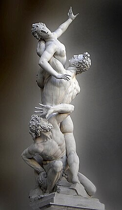 Rape of the Sabine Women at Loggia dei Lanzi / Ratto delle Sabine (Giambologna), 1574-1580, 410 cm, Loggia dei Lanzi, Firenze, 『サビニの女たちの略奪』　1574 - 1580年　ジャンボローニャ