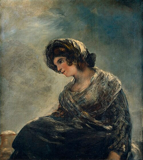 La lechera de Burdeos, Francisco de Goya y Lucientes, Hacia 1827. Óleo sobre lienzo, 74 x 68 cm, Número de catálogo P002899, Museo Nacional del Prado, 《ボルドーのミルク売り娘》 1815年 フランシスコ・デ・ゴヤ プラド美術館蔵
