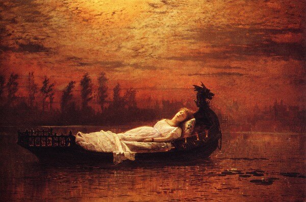 『シャロットの乙女』（ The Lady of Shalott ）　19世紀　ジョン・アトキンソン・グリムショー