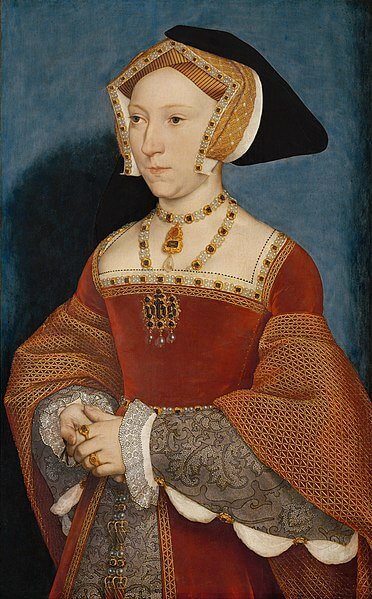ヘンリー8世妃ジェーン・シーモア（ Jane Seymour, Queen of England, 1508年－1537年10月24日）　1536年頃　ハンス・ホルバイン(子)　美術史美術館蔵