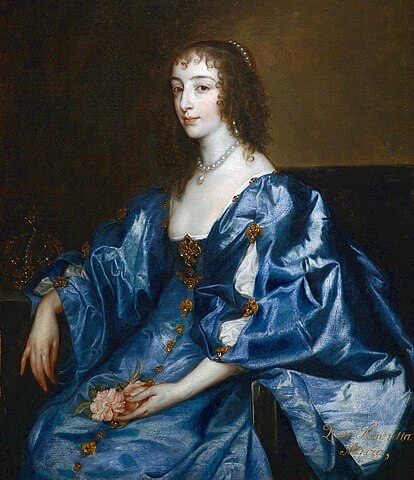 チャールズ1世の妻・ヘンリエッタ・マリア・オブ・フランス（1609年－1669年）　1636年－1638年頃　ヴァン・ダイク　サンディエゴ美術館蔵