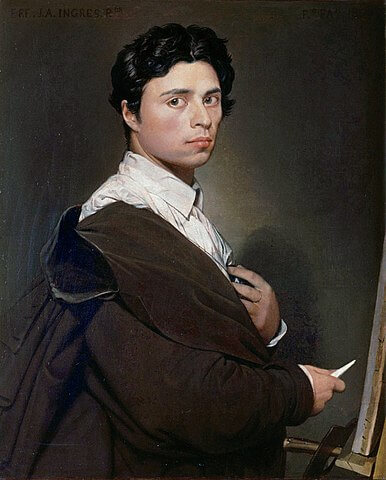 『24歳の自画像』　1804年　ドミニク・アングル　コンデ美術館蔵