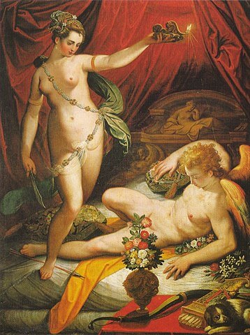 『クピドとプシュケ』（ Amor and Psyche ）　1589年　ヤコボ・ズッキ　ボルケーゼ美術館蔵