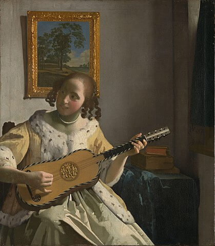 『ギターを弾く女』　1670年－1672年　ヨハネス・フェルメール　ケンウッド・ハウス蔵