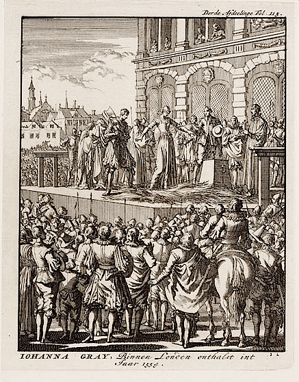 ジェーン・グレイの処刑　1698年のエッチング