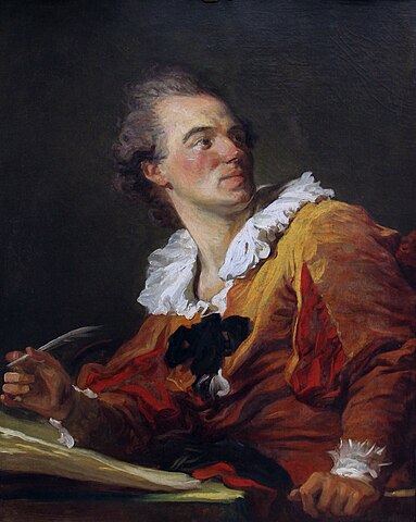 『霊感』　80 cm × 64 cm　1769年　ジャン・オノレ・フラゴナール　ルーヴル美術館蔵