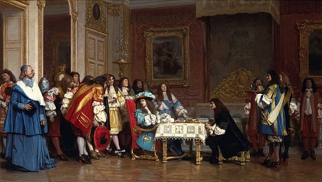 『ルイ14世とモリエール』（ Louis XIV et Molière ）　1862年　ジャン＝レオン・ジェローム　Malden Public Library蔵