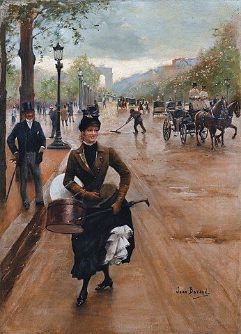 『シャンゼリゼの帽子屋』（ La Modiste Sur Les Champs Elysées ）　1880年代　ジャン・ベロー　個人蔵
