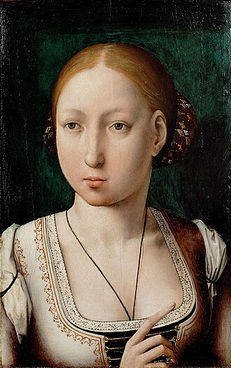 狂女王フアナ( Johanna "die Wahnsinnige" (1473-1555) , 1479年11月6日 - 1555年4月12日) 1500年頃 フアン・デ・フランデス 美術史美術館蔵