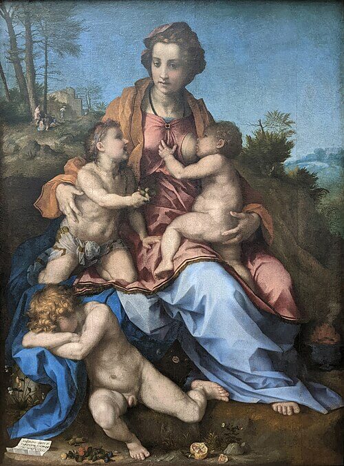 Charity / La Charité, 1518 / 1519, Andrea del Sarto (Andrea d'Agnolo di Francesco, dit), INV 712 ; MR 36, Hauteur : 1,85 m ; Largeur : 1,37 m, huile sur toile, Musée du Louvre, Département des Peintures, 『慈愛』　1518年　アンドレア・デル・サルト　ルーヴル美術館蔵