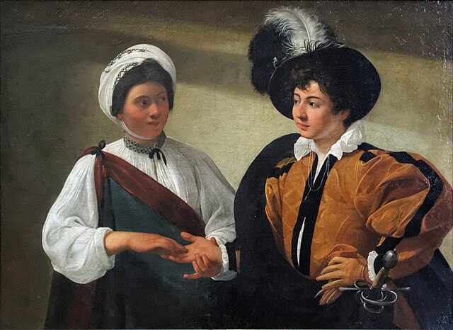 『女占い師』（ La diseuse de bonne aventure ）　1596年頃　カラヴァッジォ　ルーヴル美術館蔵