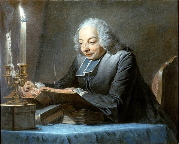 『読書するユベール』　1742年　モーリス・カンタン・ド・ラ・トゥール　アントワーヌ・レキュイエ美術館蔵 