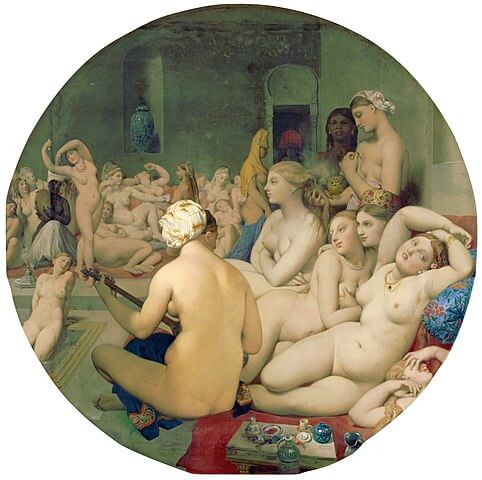 『トルコ風呂』（ Le Bain Turc ）　1862年　ドミニク・アングル　ルーヴル美術館蔵