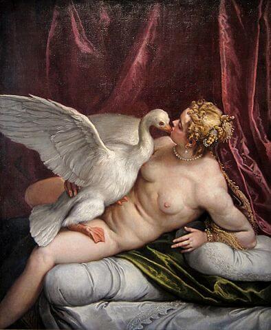 『レダと白鳥』（ Léda et le cygne ）　1585年頃　パオロ・ヴェロネーゼ　ルーヴル美術館蔵