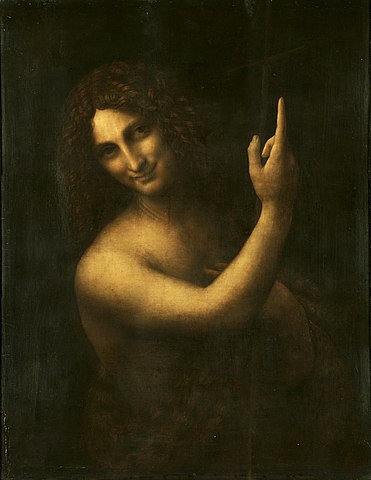 『洗礼者ヨハネ』1514年頃　レオナルド・ダ・ヴィンチ　ルーヴル美術館蔵