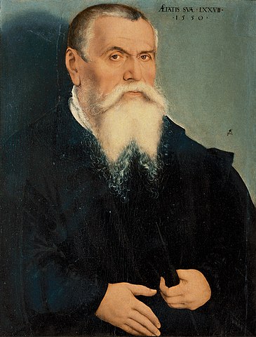 ルーカス・クラナッハ（父）自画像　1550年頃　ウフィツィ美術館蔵