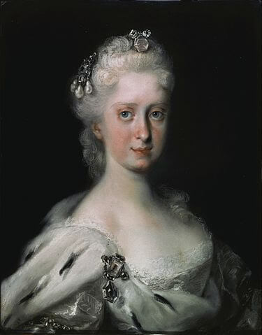 妃マリア・ヨーゼファ・フォン・エスターライヒ（1699年12月8日－1757年11月17日）　1720年　ロザルバ・カッリエーラ　アルテ・マイスター絵画館蔵