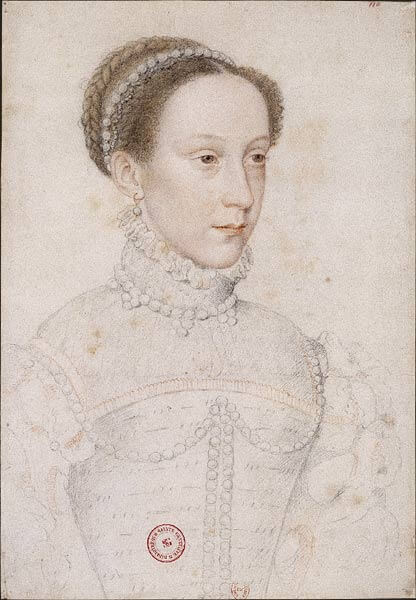 スコットランド女王メアリー・スチュアート　1558年頃　フランソワ・クルーエ　フランス国立図書館蔵