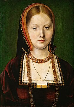 イングランド王ヘンリー8世の妹 メアリー・テューダー?( Mary Rose Tudor (1496-1533), Schwester Heinrichs VIII. von England (?) ) 16世紀初頭 ミケル・シトウにちなむ 美術史美術館蔵