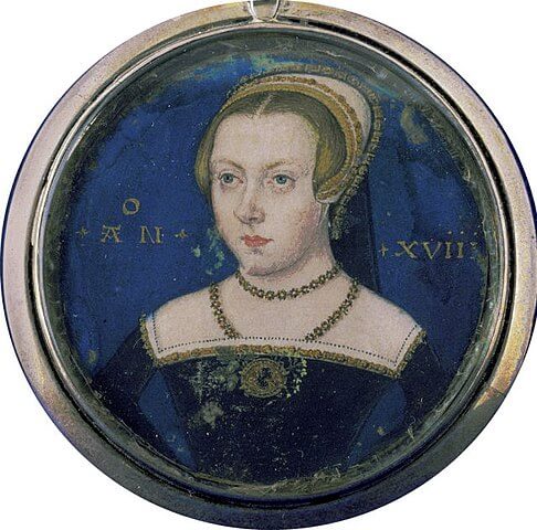 ジェーン・グレイまたはAmy Robsartと言われる1535年頃の細密肖像画　
