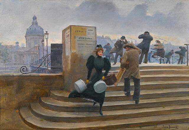 Modiste sur le Pont des Arts　1880年頃　ジャン・ベロー　個人蔵