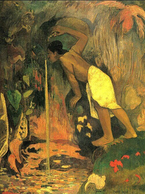 Pape moe, 1893, Paul Gauguin, Oil on canvas, 99 x 75 cm, Private Collection, 《パぺ・モエ》　1893年　ポール・ゴーギャン　個人蔵