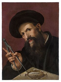 Un portrait de Serlio par Passarotti pour Wurtzbourg, Portrait of the architect Sebastiano Serlio, vers 1570-1580, Bartolomeo Passerotti, Wurtzbourg, Huile sur toile - 59,5 x 44,5 cm, Martin von Wagner Museum, セバスティアーノ・セルリオ　1570年頃と1580年頃の間　バルトロメオ・パッサロッティ　マルティン・フォン・ワーグナー美術館蔵