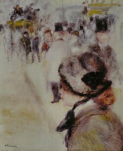 La Place Clichy: PD.44-1986, 1880s, Renoir, Pierre Auguste, Painting, Height: 65 cm, Width: 54 cm, The Fitzwilliam Museum, 《クリシー広場》　1880年頃　ピエール＝オーギュスト・ルノワール　フィッツウィリアム美術館蔵