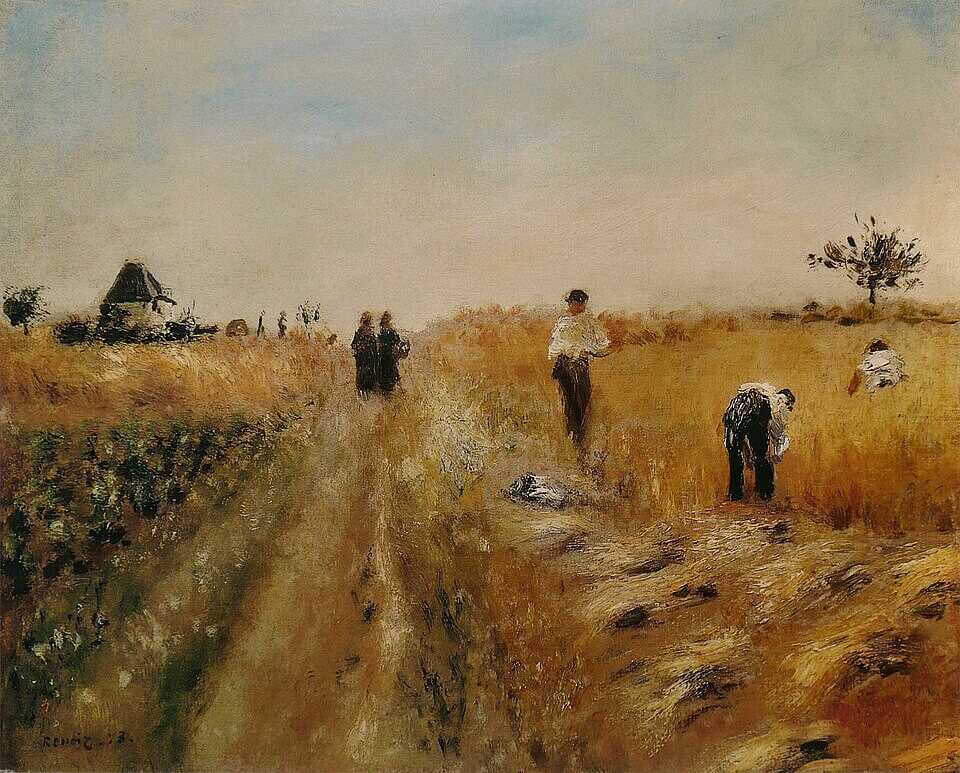 Harvesters, Auguste Renoir, 1873, Les Moissonneurs, Oil on canvas, 60 x 74 cm, Private Collection, 《収穫する人々》　1873年　ピエール＝オーギュスト・ルノワール　個人蔵
