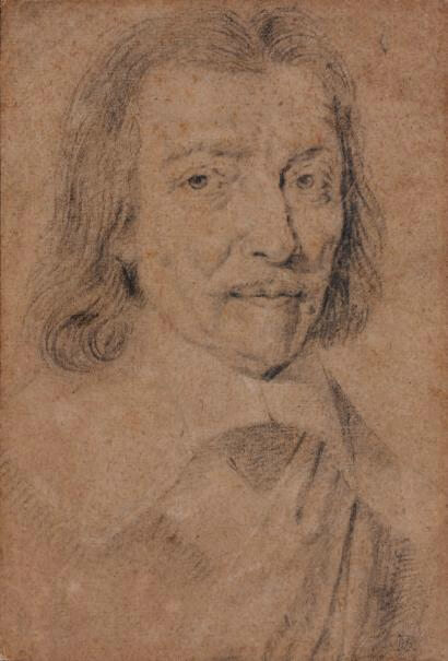 Portrait de Charles de Valois, duc d'Angoulême (study), par Philippe de Champaigne. Pencil hntd w/white chalk on paper, 23 x 15,5 cm., シャルル・ド・ヴァロワ（1573年4月28日 - 1650年9月24日）　17世紀　フィリップ・ド・シャンパーニュ