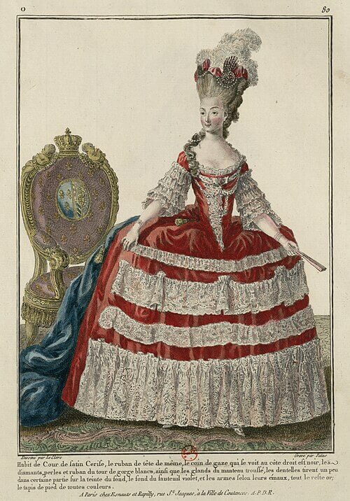 Portrait of Marie Antoinette, Charles Emmanuel Patas, the Gallerie des modes, Bibliothèque nationale de France, 18世紀　フランス国立図書館蔵