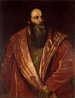 Portrait of Pietro Aretino / Ritratto di Pietro Aretino, 1545, Tiziano Vecellio / Titian (Pieve di Cadore 1488/90 – Venice 1576), Pitti Palace, Palatine Gallery, Oil on canvas, 96.7 x 77.6 cm, Inventory 1912 no. 54, 『ピエトロ・アレティーノの肖像』　1545年　ティツィアーノ・ヴェッチェリオ　ピッティ宮殿