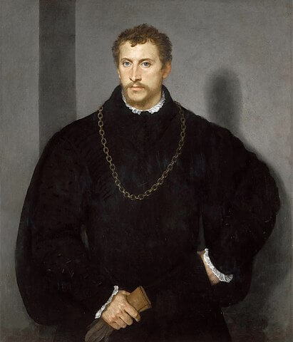 『若い英国人の肖像』（ Portrait of a Young Englishman ）（モデルはオッターヴィオ・ファルネーゼ？？）　1540年　ティツィアーノ・ヴェッチェリオ　パラティーナ美術館蔵
