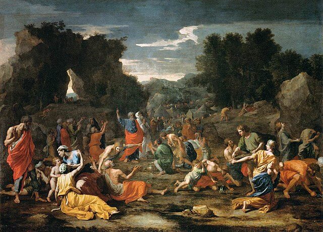 『マナの収集』（ Les Israélites recueillant la manne dans le désert ）　1637年－1639年　二コラ・プッサン　ルーヴル美術館蔵