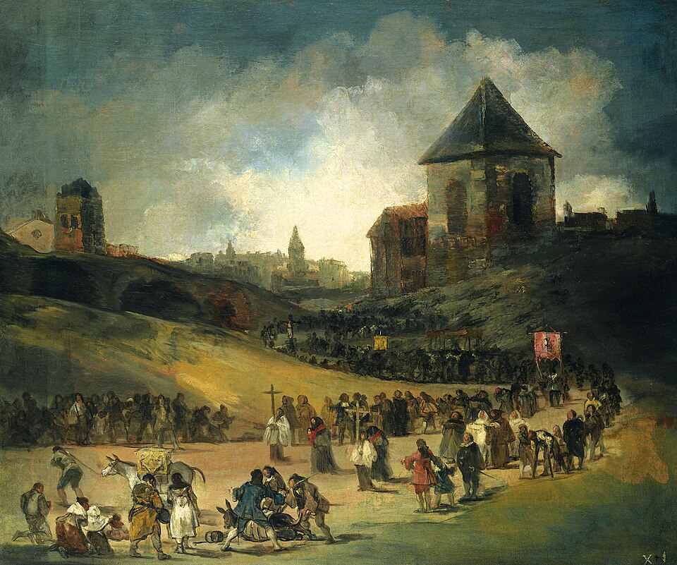 Procession in Valencia, Francisco José de Goya y Lucientes (Studio), 1808/12, Oil on canvas, 105.5 x 126 cm, Given by the heirs of Emil Bührle to the Foundation E.G. Bührle Collection Zurich • 1960 Inv. 140., 《ヴァレンシアの宗教行列》　1808 – 1812年　フランシスコ・ホセ・デ・ゴヤ・イ・ルシエンテス (工房)　ビュールレ・コレクション蔵