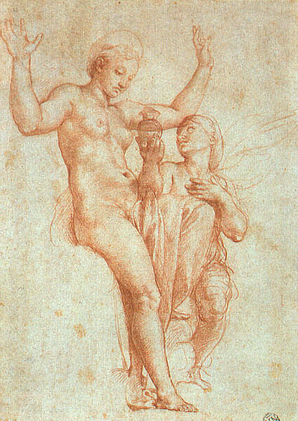 Psyché présentant à Vénus l'eau du Styx ou Psyché présentant à Vénus le cadeau de Proserpine　1517年　ラファエロ　ルーヴル美術館蔵