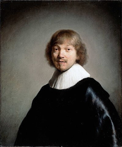 『ヤコブ・デ・ヘイデン3世の肖像』（ Jacob III de Gheyn ）　1632年　レンブラント・ファン・レイン　ダリッジ美術館蔵
