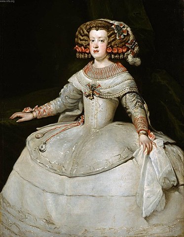 『王女マリア・テレーサの肖像』（ Infanta Maria Theresa ）　128.6 × 100.6 cm　1653年　ディエゴ・ベラスケス　ボストン美術館蔵