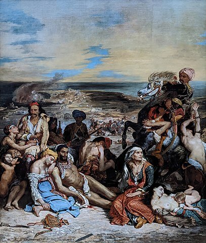 『キオス島の虐殺』　1824年　ドラクロワ　ルーヴル美術館蔵