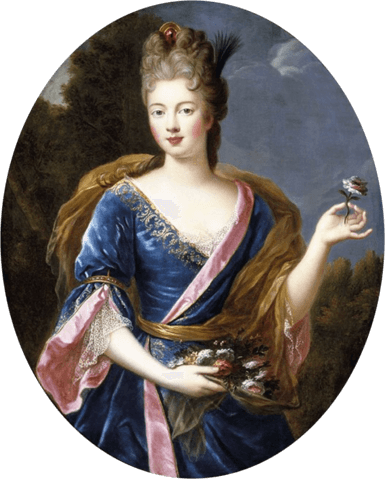 フォタンジュ公爵夫人と推定される肖像画（Portrait présumé de la Duchesse de Fontanges）　1700年代から1800年代にかけて　ピエール・ミニャールの工房