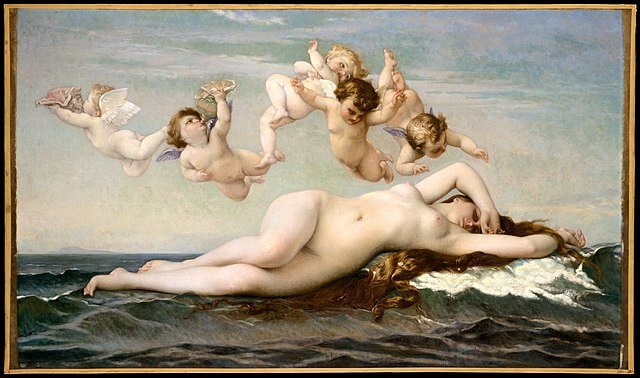『ヴィーナスの誕生』　106 × 182.6 cm　1875年　アレクサンドル・カバネル　メトロポリタン美術館蔵