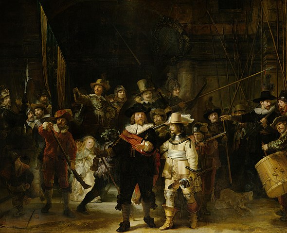 『夜警』　1642年　レンブラント・ファン・レイン　アムステルダム美術館蔵
