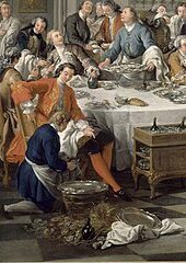 『牡蠣の昼食』（ Le Déjeuner d’huîtres ）　1735年　ジャン＝フランソワ・ド・トロワ　コンデ美術館蔵
