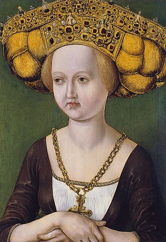 クニグンデ・フォン・エスターライヒ（1465年3月16日－1520年8月6日）　1485年頃　ティッセン＝ボルネミッサ美術館蔵