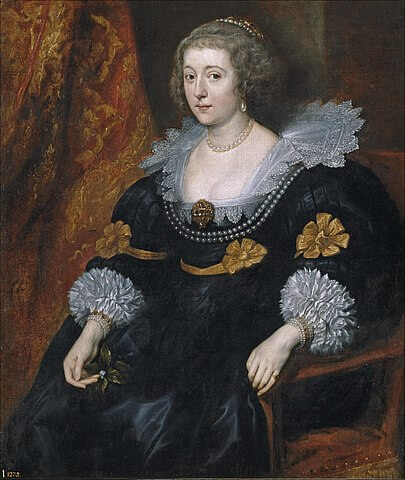 オラニエ公フレデリック・ヘンドリック妃アマーリエ・フォン・ゾルムス＝ブラウンフェルス（ウィレム2世の母）　1631年－1632年頃　アンソニー・ヴァン・ダイク　プラド美術館蔵