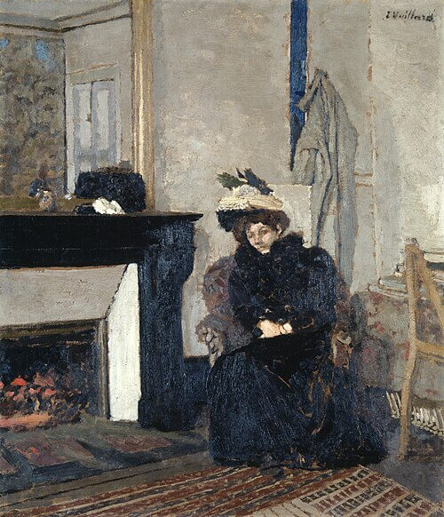 The Visitor, Edouard Vuillard, ca. 1900, La Visiteuse, Oil on paper, on canvas, 59.5 x 51 cm, Given by the heirs of Emil Bührle to the Foundation E.G. Bührle Collection Zurich • 1960 Inv. 117., 《訪問者》　1900年頃　エドゥアール・ヴュイヤール　ビュールレ・コレクション